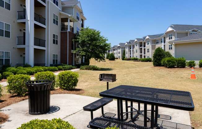 Sitting outside at Abberly Village Apartment Homes, West Columbia, SC