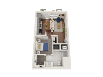 Studio, 1 bath, 568 sqft, $1,565