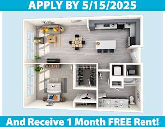 1 bed, 1 bath, 967 sqft, $1,920