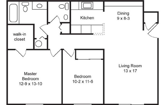 2 beds, 2 baths, 1,012 sqft, $1,373, Unit 49