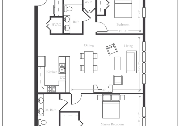 2 beds, 2 baths, 1,222 sqft, $4,725, Unit 27