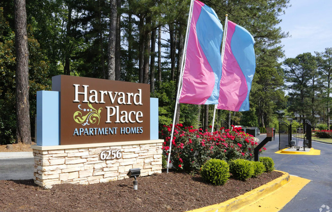 monument sign at Harvard Place Apartments, Lithonia, GA, 30058