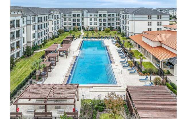 Views of Pool and Cabanas at Reveal at Bayside Apartments