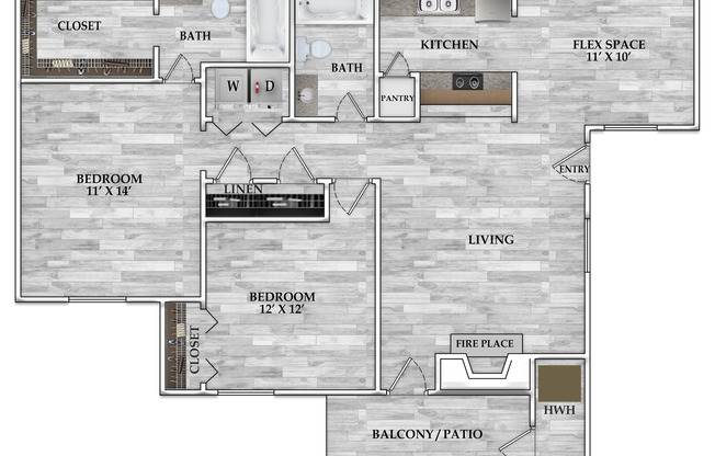 2 beds, 2 baths, 1,040 sqft, $943, Unit 0192
