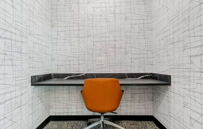 Study/ conference room at TREO Apartments, Cleveland