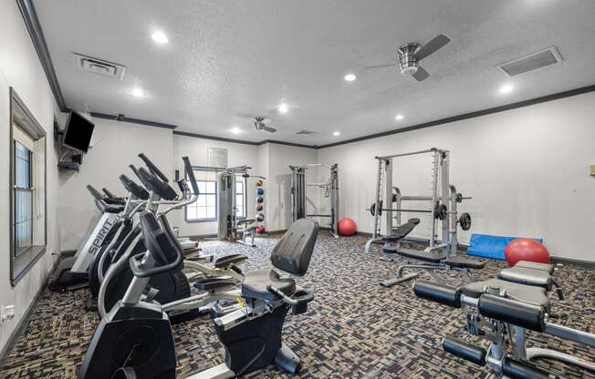 our state of the art fitness center includes a treadmill and elliptical machines