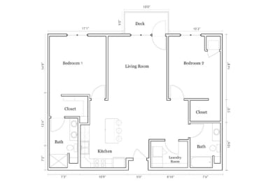 2 beds, 2 baths, 1,173 sqft, $1,640