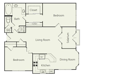 2 beds, 1 bath, 1,108 sqft, $1,820
