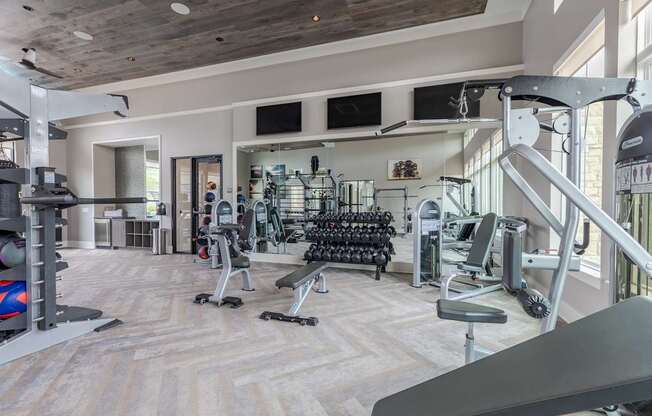 Full Fitness Center With Weights And Cardio Machines