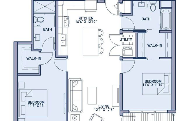 2 beds, 2 baths, 1,057 sqft, $2,295, Unit 107