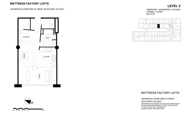 Studio, 1 bath, 653 sqft, $1,649, Unit 213
