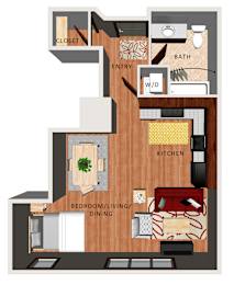 Studio, 1 bath, 532 sqft, $1,145