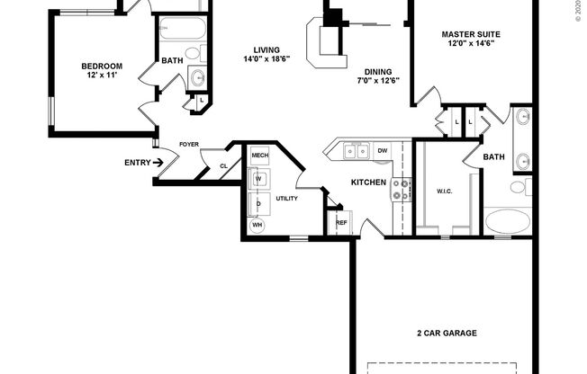 2 beds, 2 baths, 1,184 sqft, $1,759