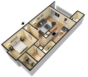 1 bed, 1 bath, 720 sqft, $1,045