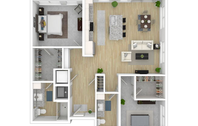 2 beds, 2 baths, 1,195 sqft, $2,080