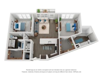 2 beds, 2 baths, 1,245 sqft, $2,894
