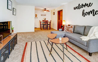 LIving room at Stone Grove apartments