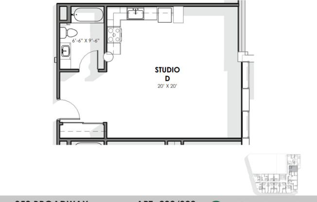 Studio, 1 bath, 550 sqft, $894