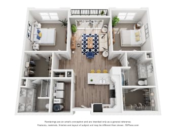 2 beds, 2 baths, 1,186 sqft, $2,180