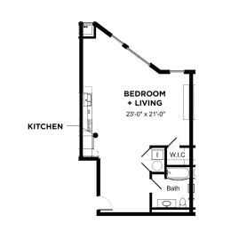 Studio, 1 bath, 745 sqft, $1,907