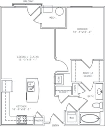 1 bed, 1 bath, 784 sqft, $2,075