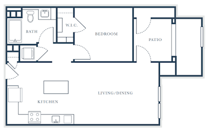 1 bed, 1 bath, 756 sqft, $2,615