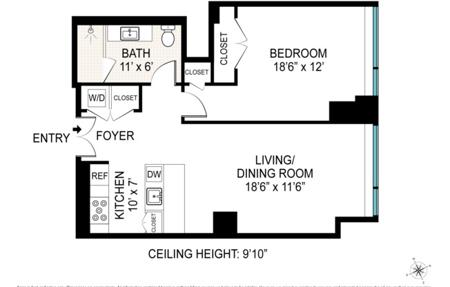 1 bed, 1 bath, 748 sqft, $6,250, Unit 10B