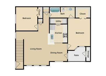 2 beds, 1 bath, 936 sqft, $1,449