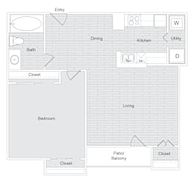 1 bed, 1 bath, 748 sqft, $1,565