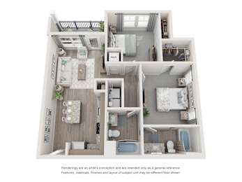 2 beds, 2 baths, 921 sqft, $1,542