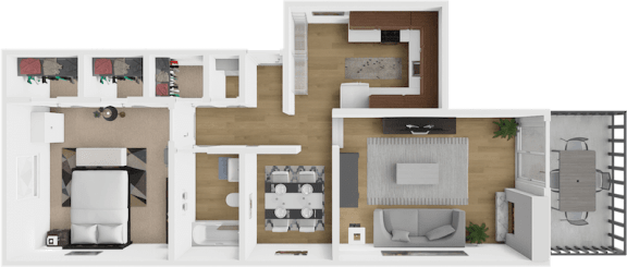 1 bed, 1 bath, 833 sqft, $990