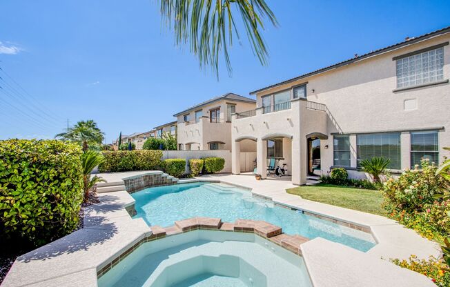 4 Bed 3 Bath Beautiful Home With STRIP VIEWS & POOL/SPA! Located in the heart of Summerlin.