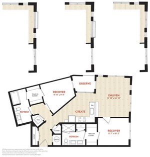 2 beds, 2 baths, 1,005 sqft, $3,298