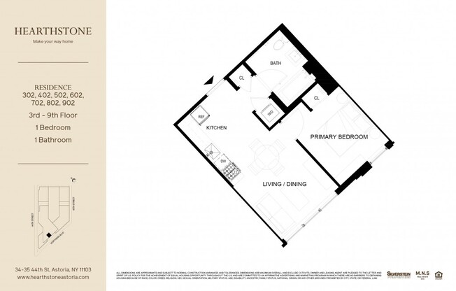 1 bed, 1 bath, $3,107, Unit 302