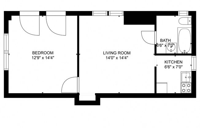1 bed, 1 bath, 550 sqft, $956