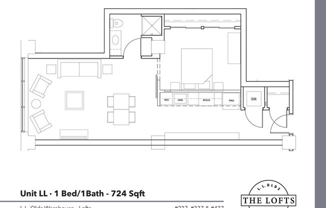 1 bed, 1 bath, 724 sqft, $2,275, Unit 437