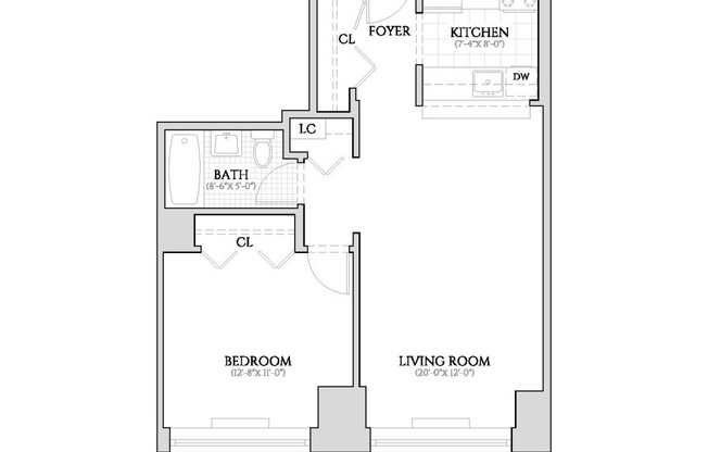 1 bed, 1 bath, $4,525, Unit 38A