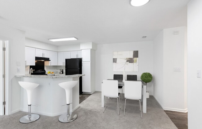 Model dining room and kitchen