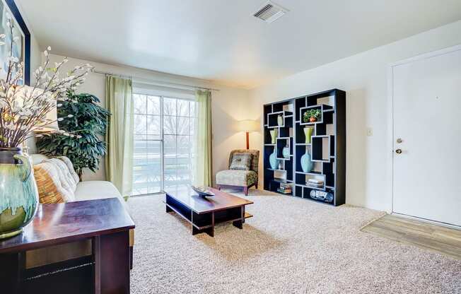 Spacious Living Room at Bay Pointe Apartments, Lafayette, IN, 47909