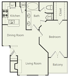 1 bed, 1 bath, 826 sqft, $1,583