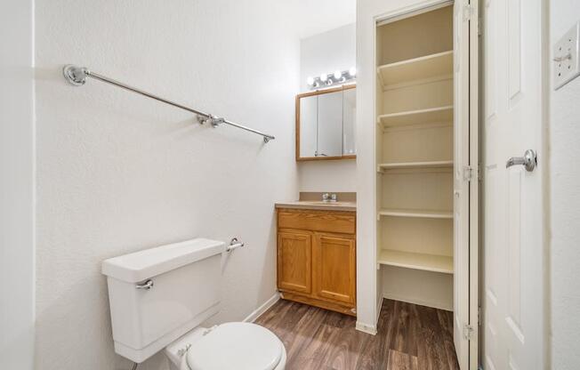 Bathroom with Shelves at The Sands