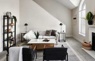 a newly built home styled with black accents