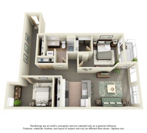 2 beds, 1 bath, 1,019 sqft, $3,098