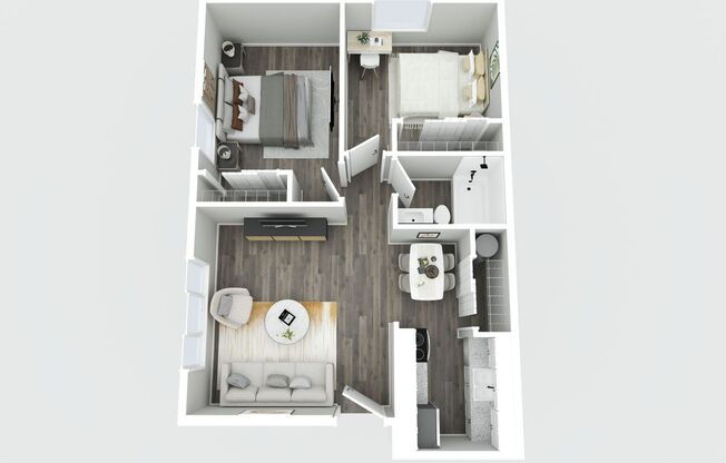 2 beds, 1 bath, 625 sqft, $1,099, Unit 1021 - 3D