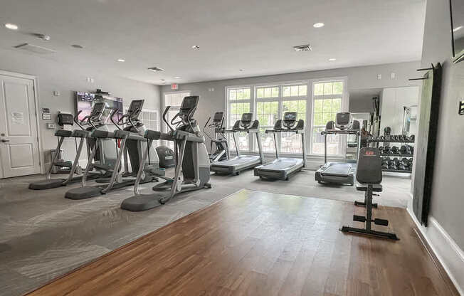 Professional fitness and weight training studio with Precor equipment