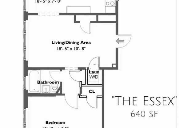 1 bed, 1 bath, 640 sqft, $2,300, Unit 16