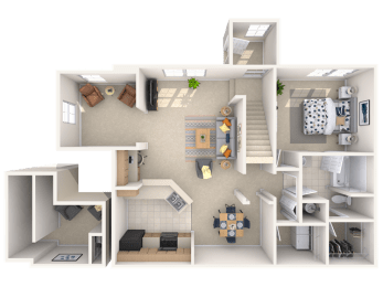 1 bed, 1 bath, 1,303 sqft, $2,456