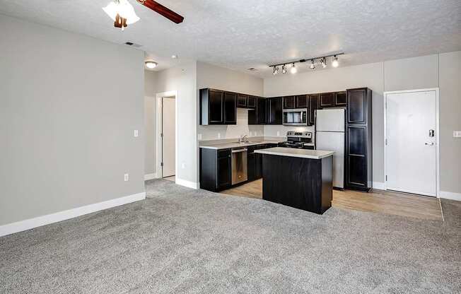 Kitchen with modern appliances at Tamarin Ridge in Lincoln, NE