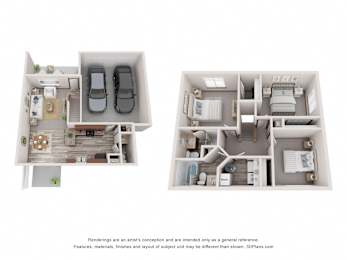 3 beds, 2.5 baths, 1,268 sqft, $1,585