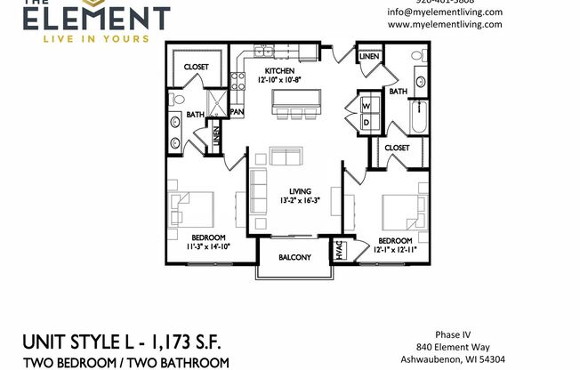 2 beds, 2 baths, 1,173 sqft, $2,070, Unit 840-207
